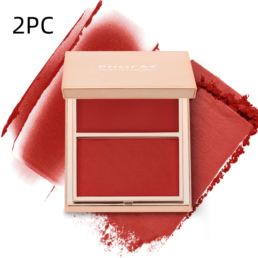 Colorete Dúo Crema y Polvo de Larga Duración con Acabado Natural