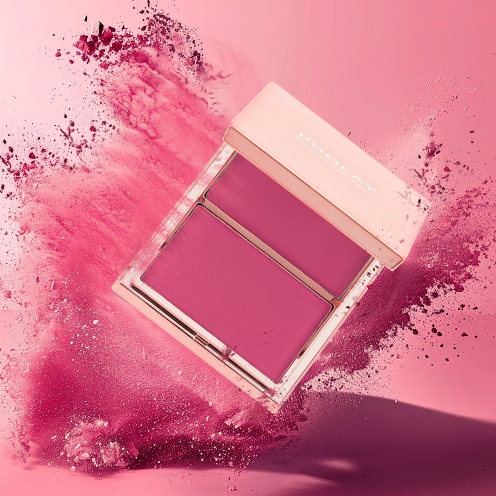 Colorete Dúo Crema y Polvo de Larga Duración con Acabado Natural