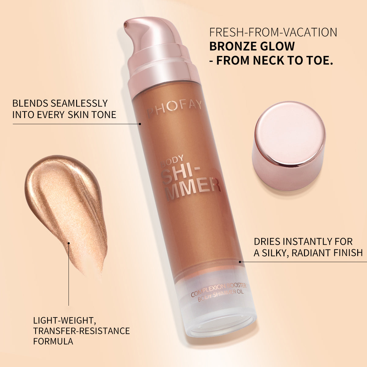 Aceite Corporal Iluminador Shimmer con Brillo Natural e Hidratación