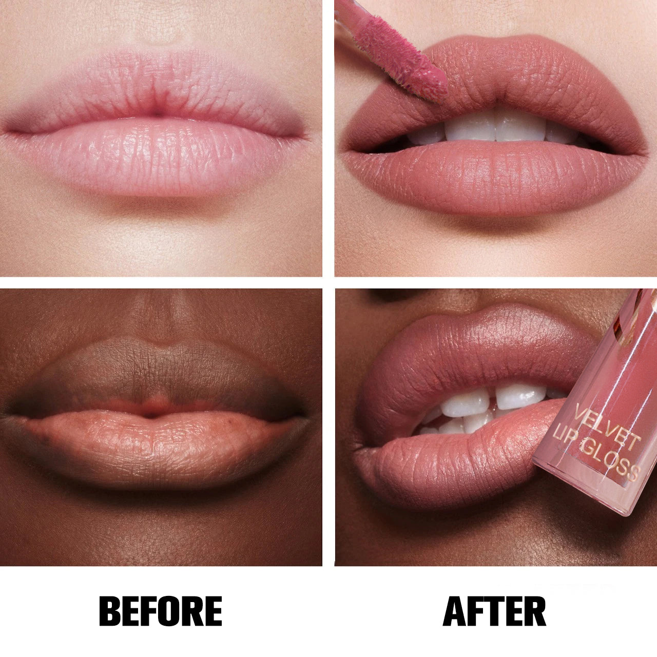 Gloss Labial Velvet con Brillo Aterciopelado y Acabado Suave