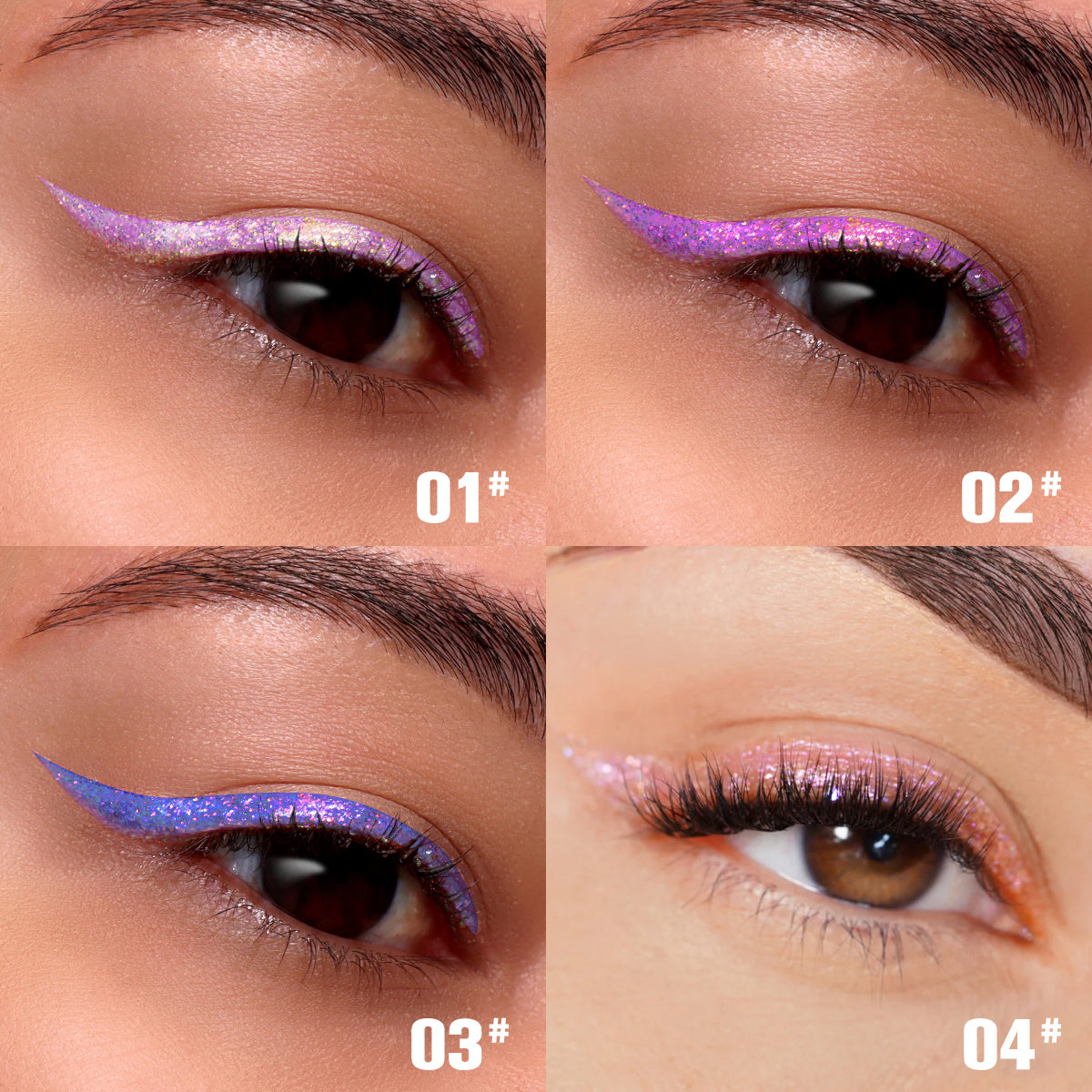 Set de Eyeliner Líquido con Glitter de Alta Precisión y Larga Duración
