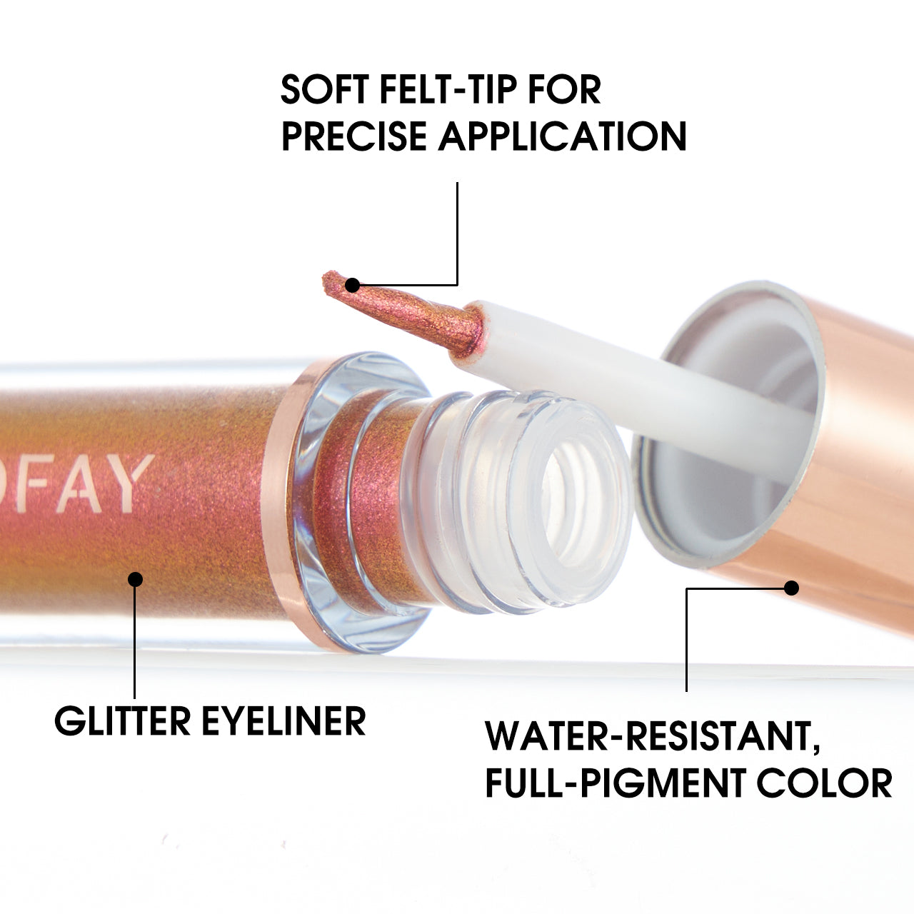 Set de Eyeliner Líquido con Glitter de Alta Precisión y Larga Duración