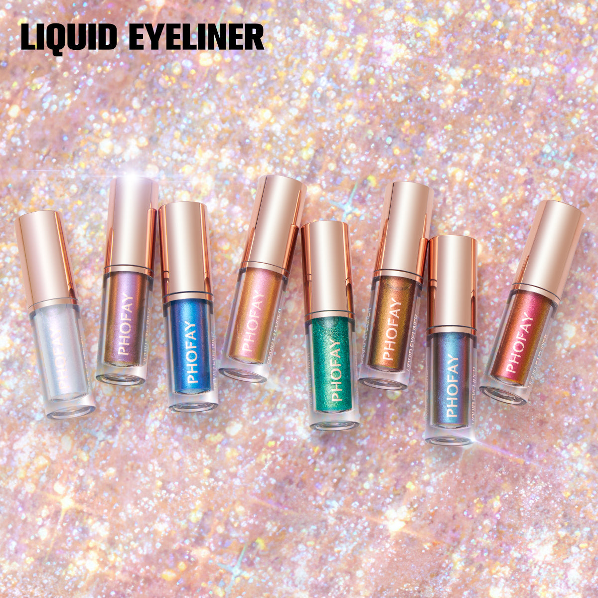 Set de Eyeliner Líquido con Glitter de Alta Precisión y Larga Duración