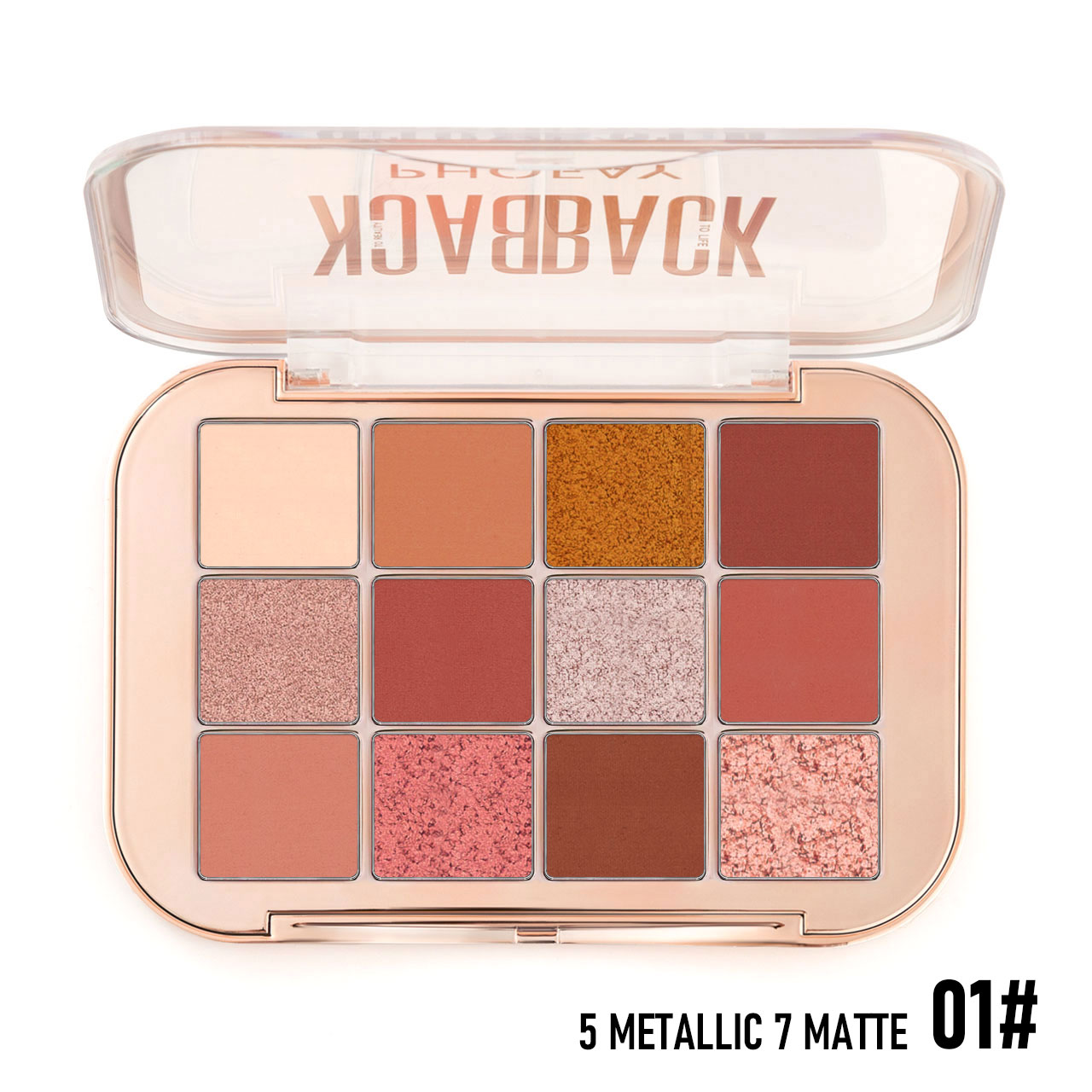 Paleta de Sombras de Ojos 12 Colores de Alta Pigmentación y Larga Duración