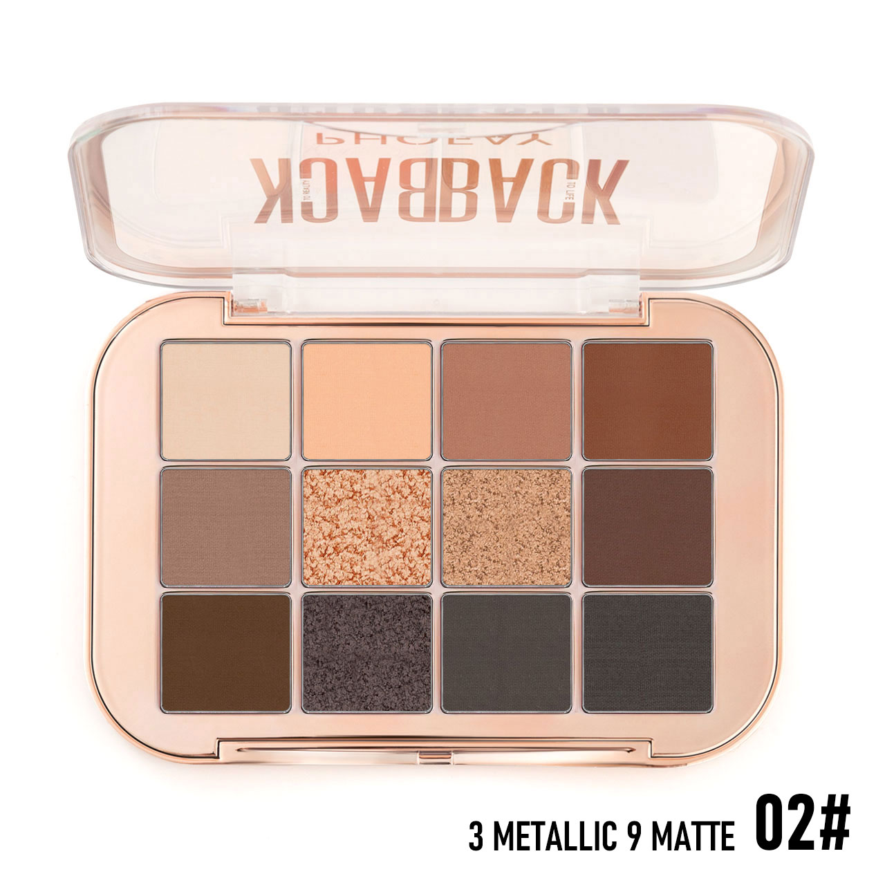 Paleta de Sombras de Ojos 12 Colores de Alta Pigmentación y Larga Duración