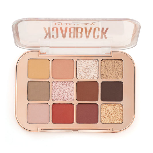 Paleta de Sombras de Ojos 12 Colores de Alta Pigmentación y Larga Duración