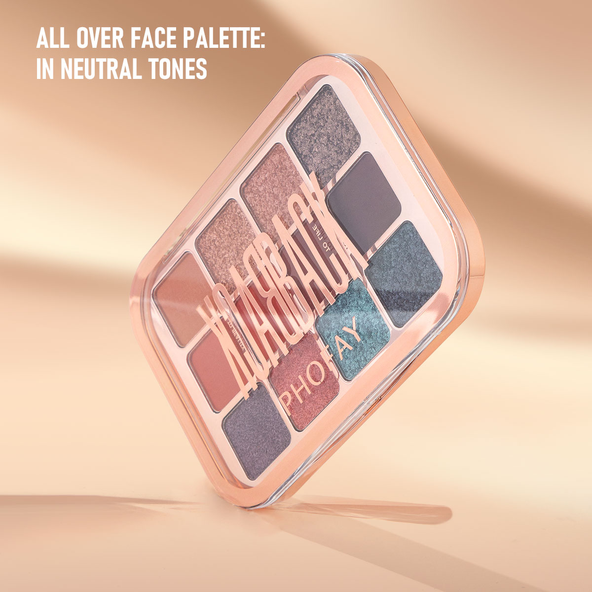 Paleta de Sombras de Ojos 12 Colores de Alta Pigmentación y Larga Duración