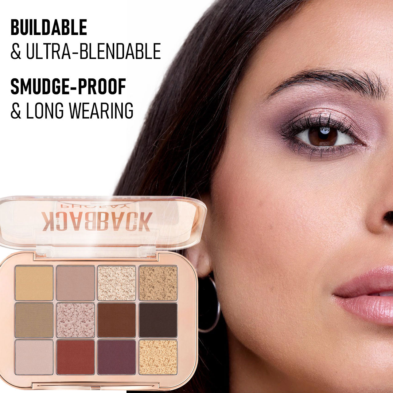 Paleta de Sombras de Ojos 12 Colores de Alta Pigmentación y Larga Duración