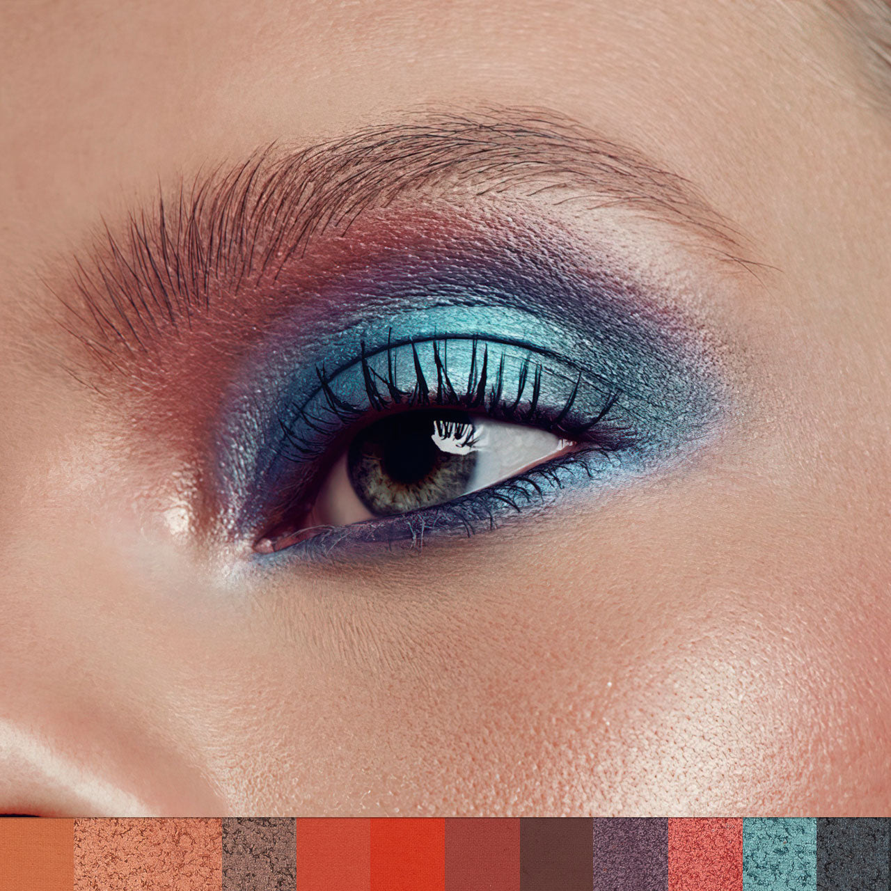Paleta de Sombras de Ojos 12 Colores de Alta Pigmentación y Larga Duración