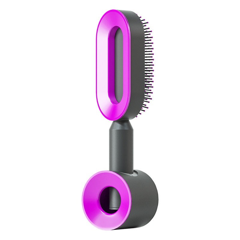 Cepillo de Pelo Autolimpiante con Botón de Limpieza y Masajeador Antiestático