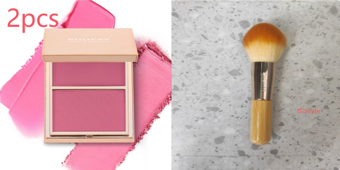 Colorete Dúo Crema y Polvo de Larga Duración con Acabado Natural