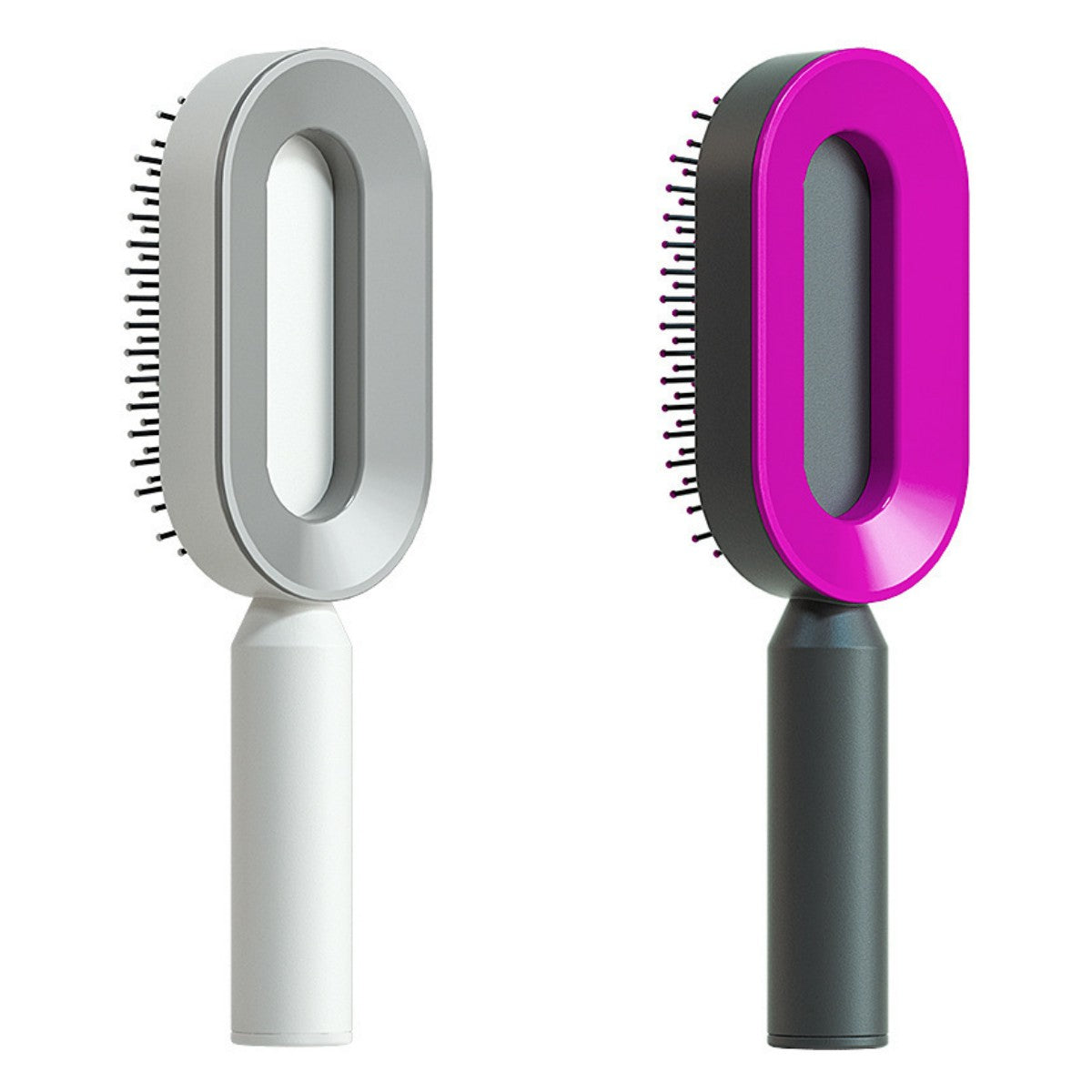 Cepillo de Pelo Autolimpiante con Botón de Limpieza y Masajeador Antiestático