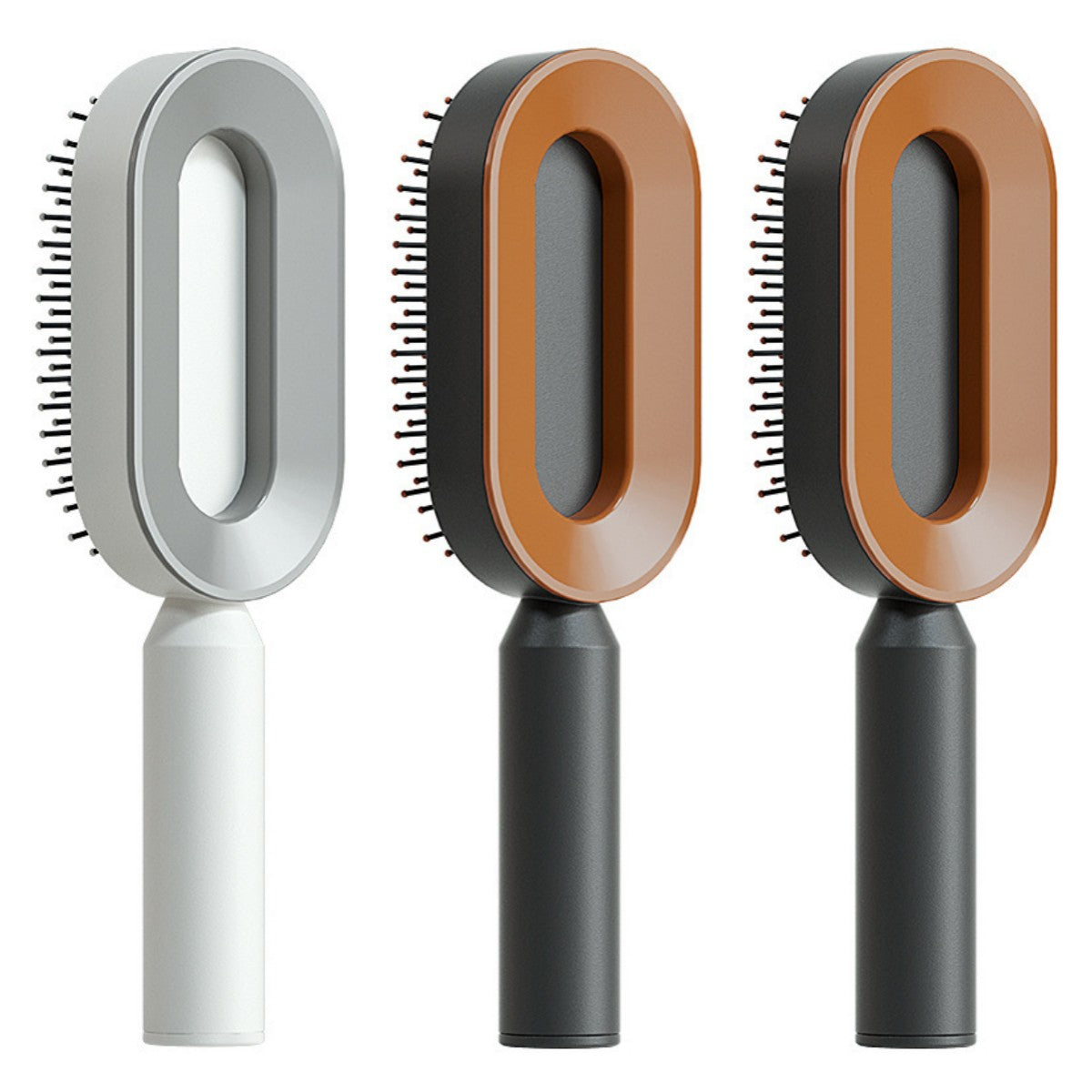 Cepillo de Pelo Autolimpiante con Botón de Limpieza y Masajeador Antiestático