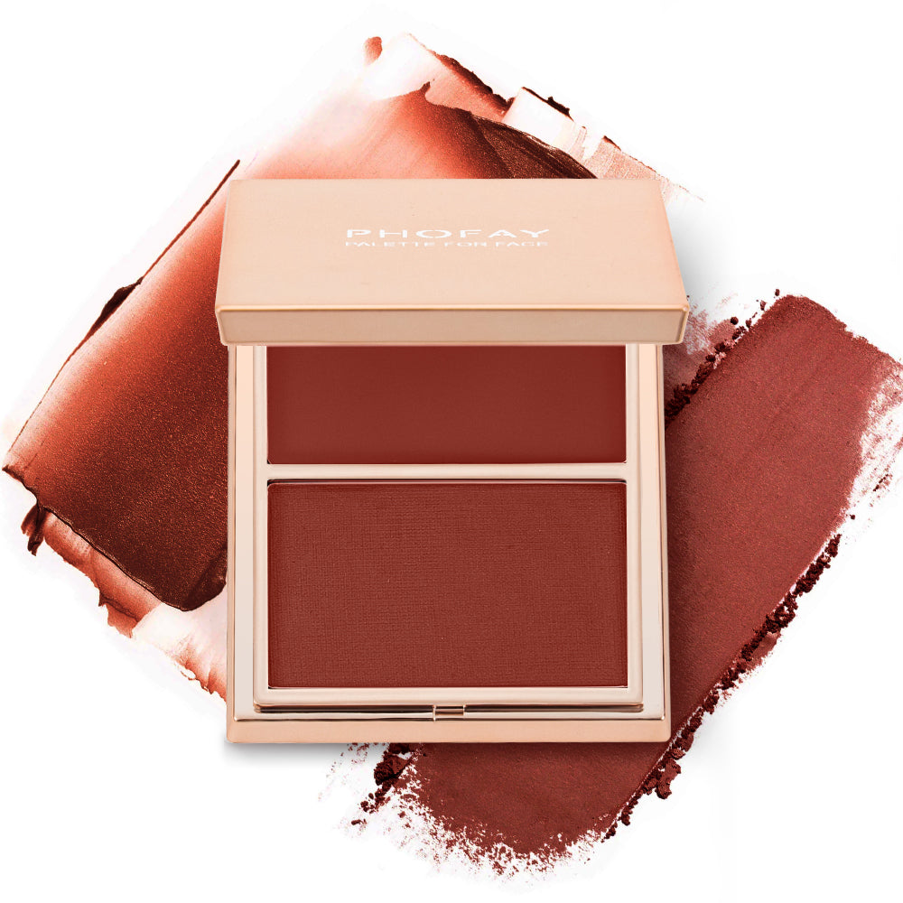 Colorete Dúo Crema y Polvo de Larga Duración con Acabado Natural
