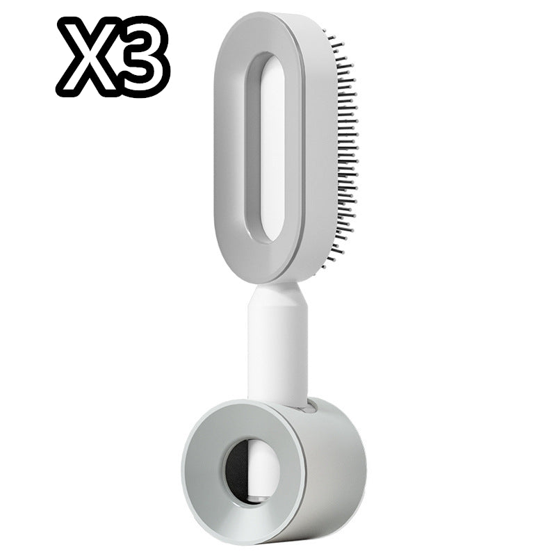 Cepillo de Pelo Autolimpiante con Botón de Limpieza y Masajeador Antiestático