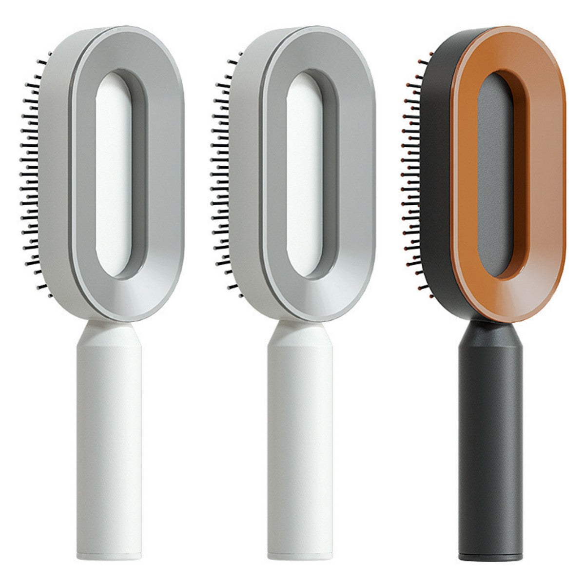 Cepillo de Pelo Autolimpiante con Botón de Limpieza y Masajeador Antiestático