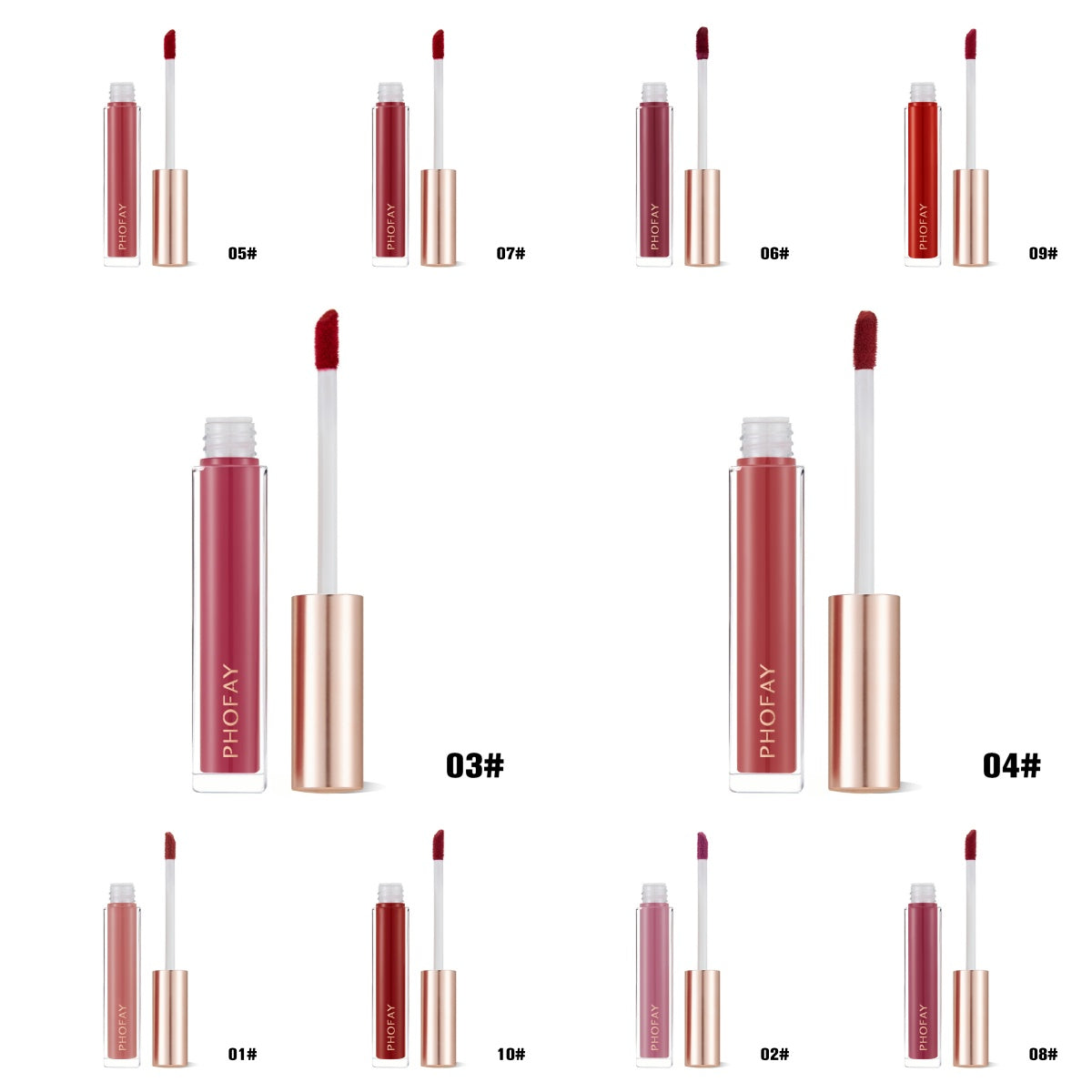 Gloss Labial No Pegajoso de Acabado Brillante y Textura Ligera