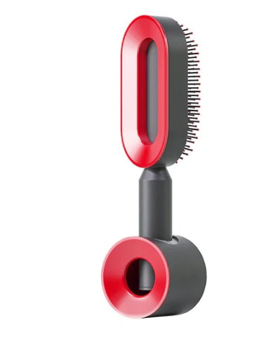 Cepillo de Pelo Autolimpiante con Botón de Limpieza y Masajeador Antiestático