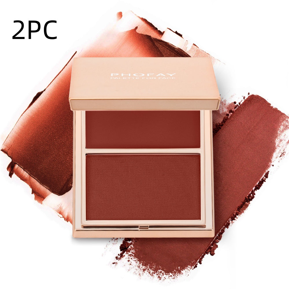 Colorete Dúo Crema y Polvo de Larga Duración con Acabado Natural