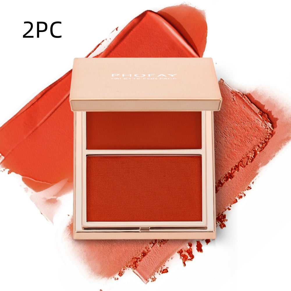 Colorete Dúo Crema y Polvo de Larga Duración con Acabado Natural