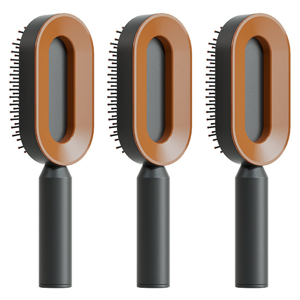 Cepillo de Pelo Autolimpiante con Botón de Limpieza y Masajeador Antiestático