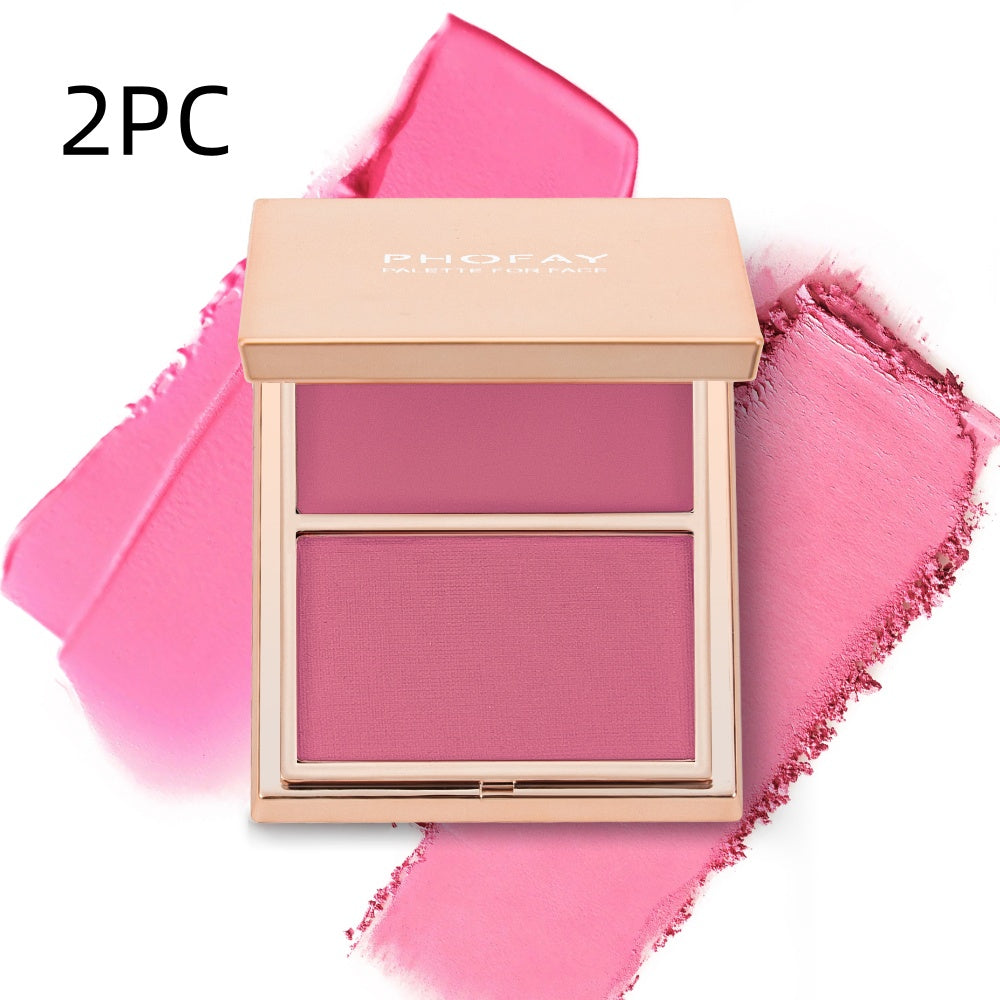 Colorete Dúo Crema y Polvo de Larga Duración con Acabado Natural