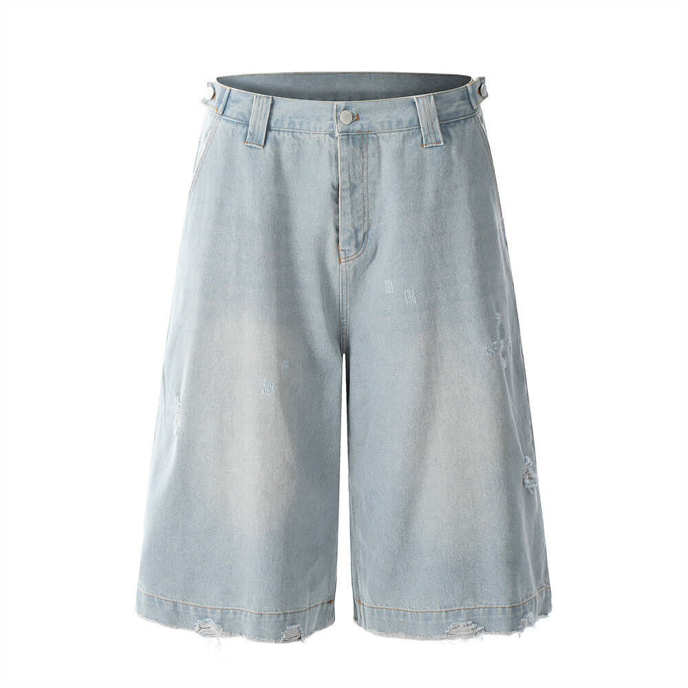 Premium Fit Hole Washed Denim Shorts Pants