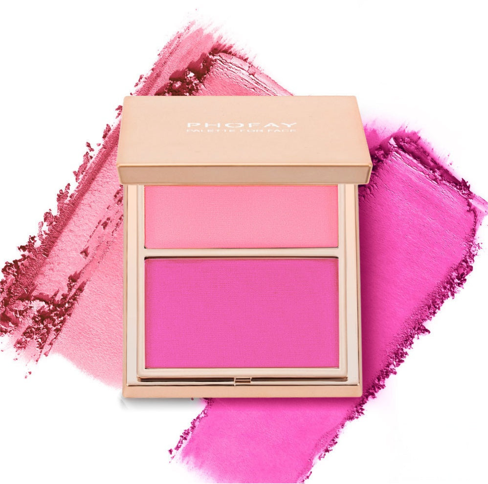 Colorete Dúo Crema y Polvo de Larga Duración con Acabado Natural