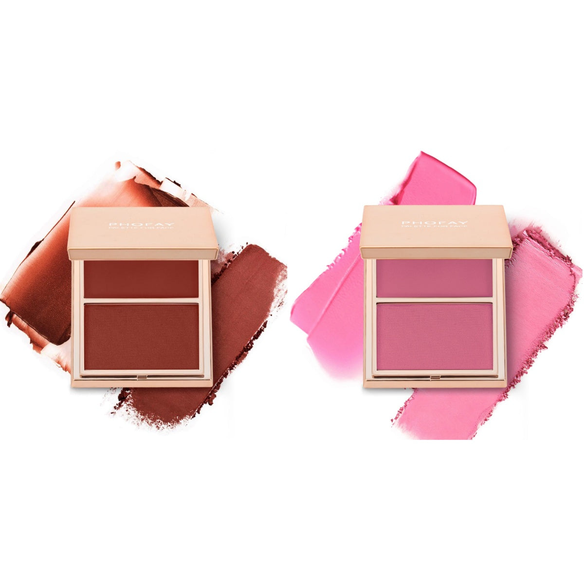 Colorete Dúo Crema y Polvo de Larga Duración con Acabado Natural