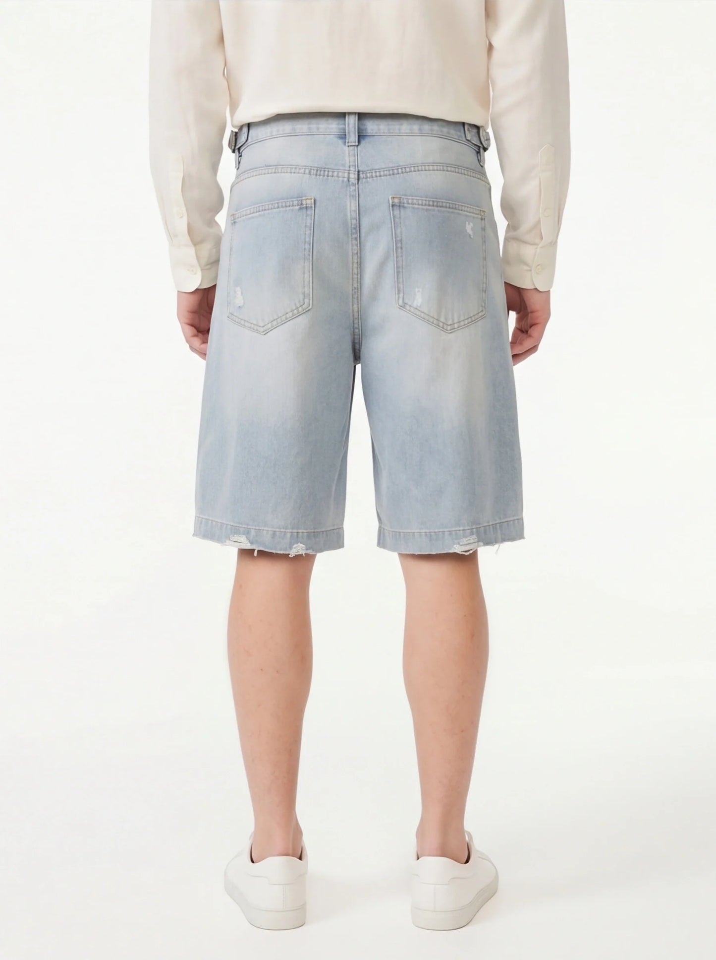 Premium Fit Hole Washed Denim Shorts Pants