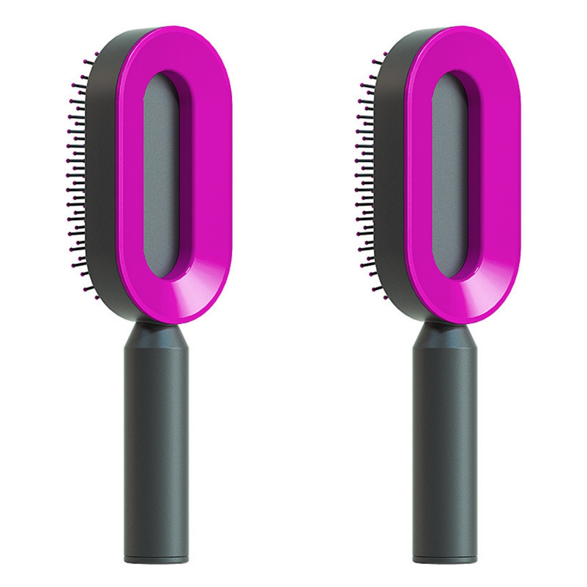 Cepillo de Pelo Autolimpiante con Botón de Limpieza y Masajeador Antiestático