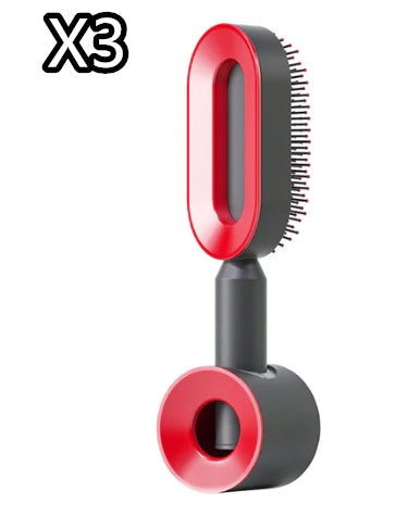 Cepillo de Pelo Autolimpiante con Botón de Limpieza y Masajeador Antiestático