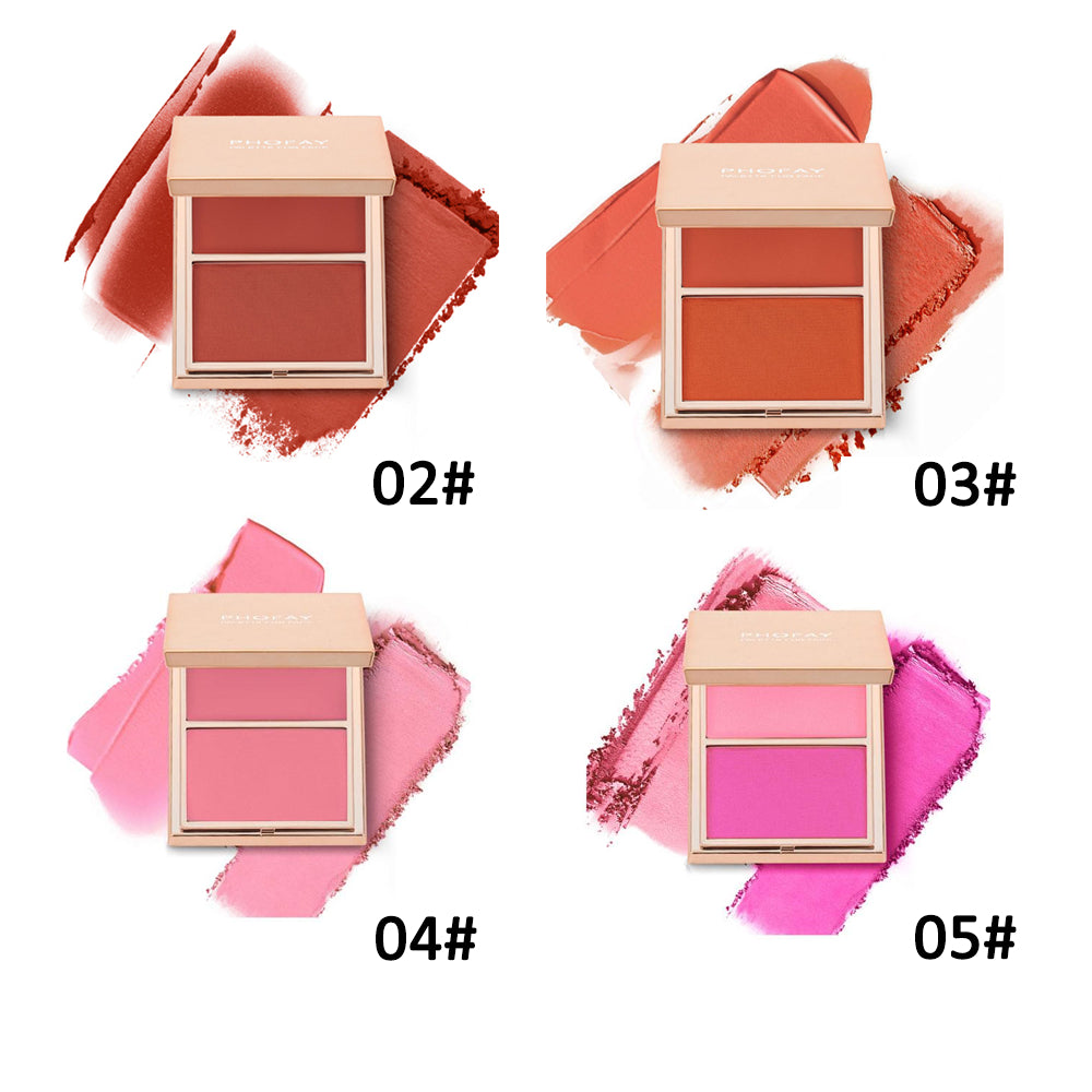 Colorete Dúo Crema y Polvo de Larga Duración con Acabado Natural