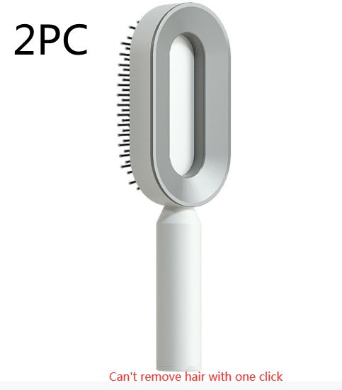 Cepillo de Pelo Autolimpiante con Botón de Limpieza y Masajeador Antiestático