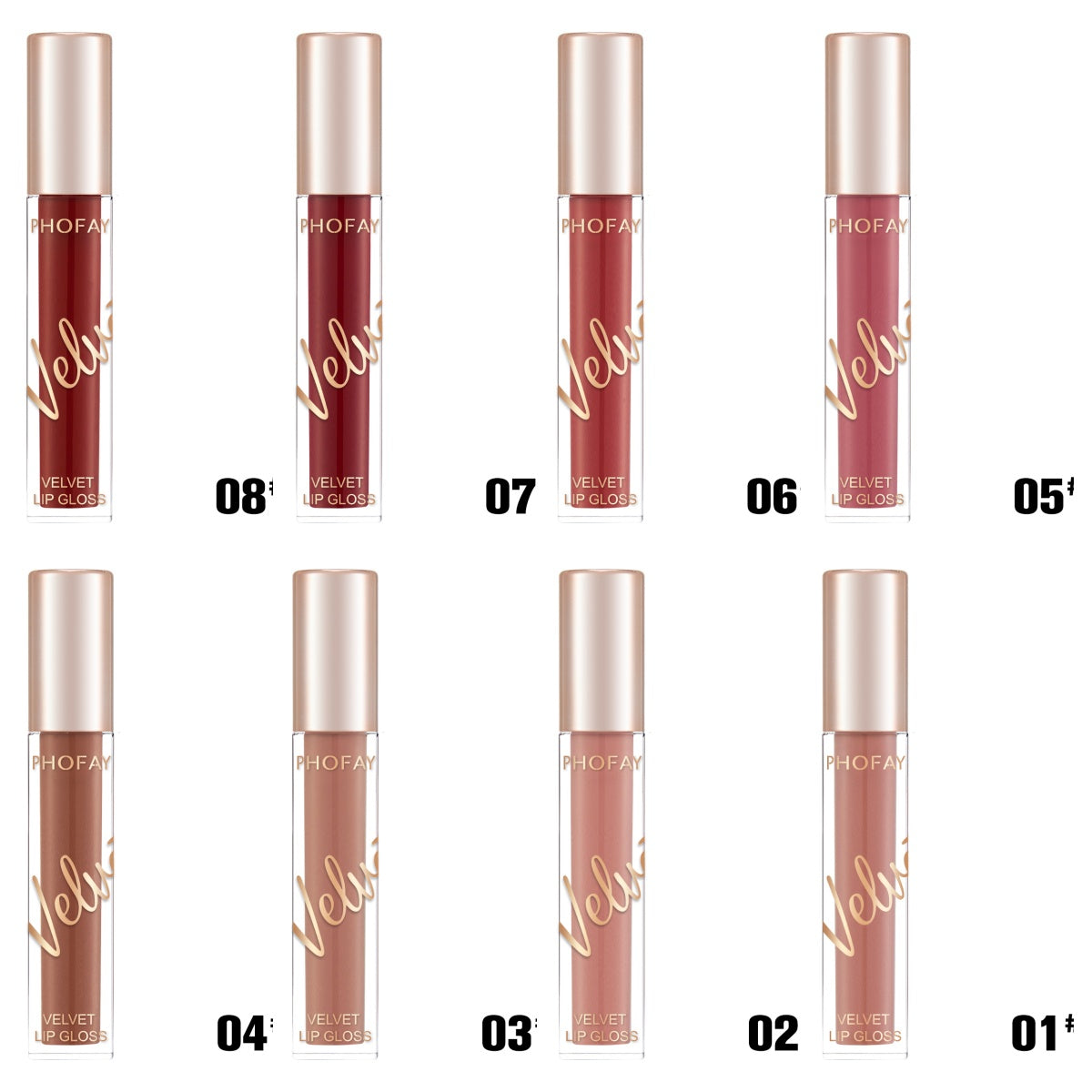 Gloss Labial Velvet con Brillo Aterciopelado y Acabado Suave