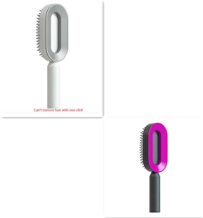 Cepillo de Pelo Autolimpiante con Botón de Limpieza y Masajeador Antiestático