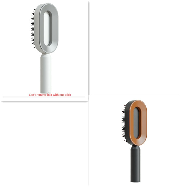 Cepillo de Pelo Autolimpiante con Botón de Limpieza y Masajeador Antiestático