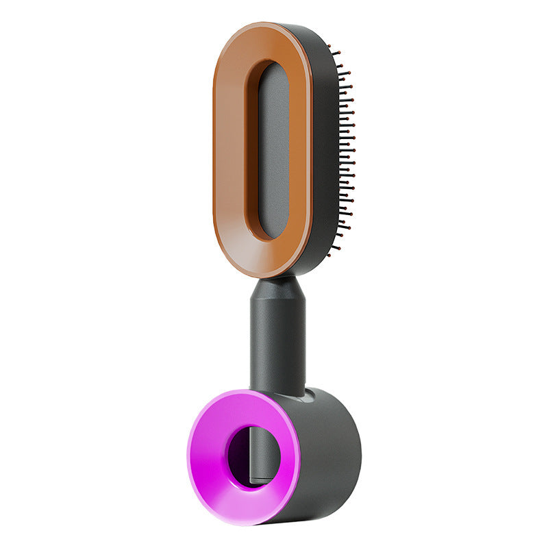 Cepillo de Pelo Autolimpiante con Botón de Limpieza y Masajeador Antiestático